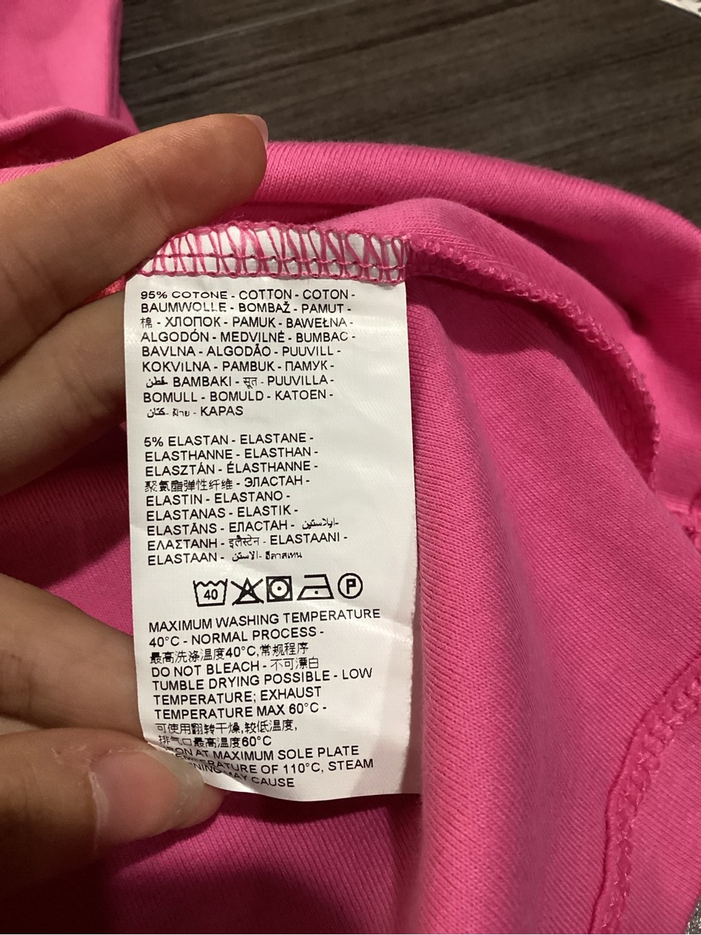 NWT SIZE XXL PIOMBO Pink Tee with Navy Contrast Trim - Picture 6 of 8